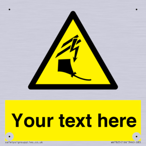 Custom warning kite flying near powerlines